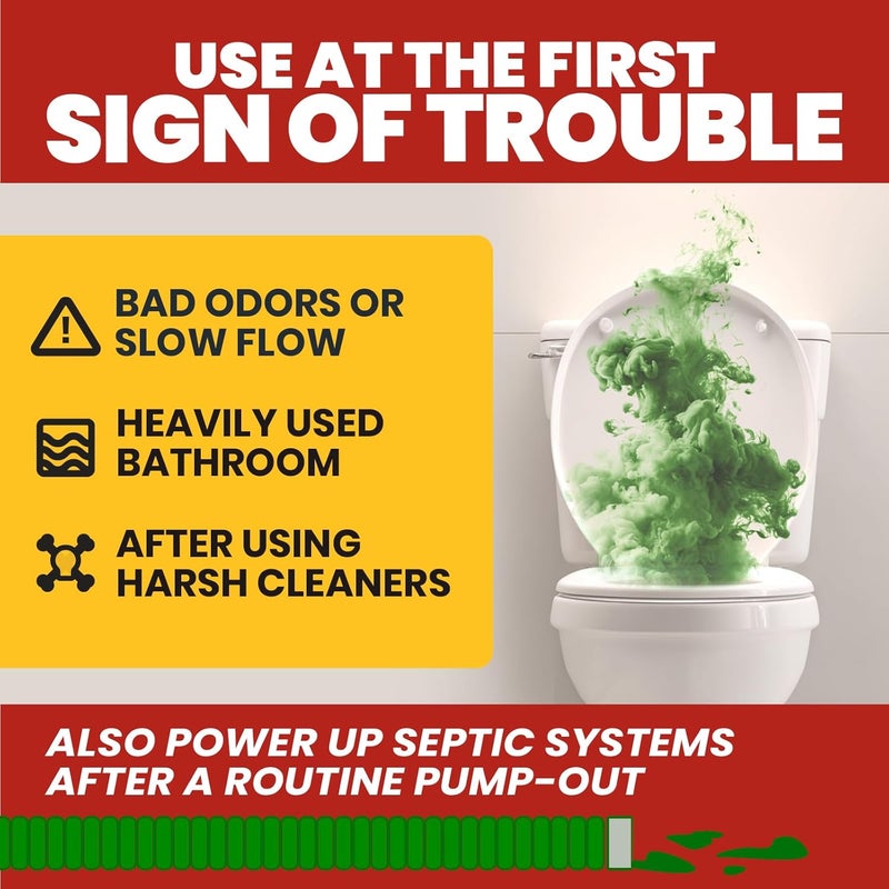 Uncle Todd's Septic Tank Treatment Pods - 2oz Power Up Pods with 200x Enzymes - Monthly Booster for Septic Systems - 3-Monthly Supply - Image 3